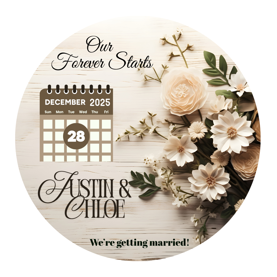 Save the Date customizable calendar key chain