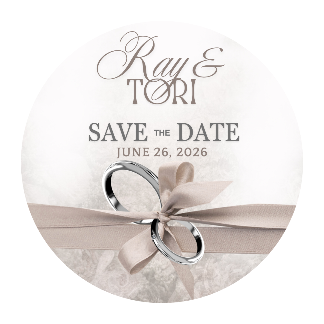 Save the Date customizable beige key chain