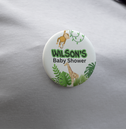 Customizable name baby shower pin