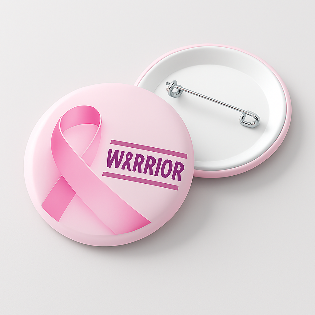 Breast Cancer Warrior Pin Back Button