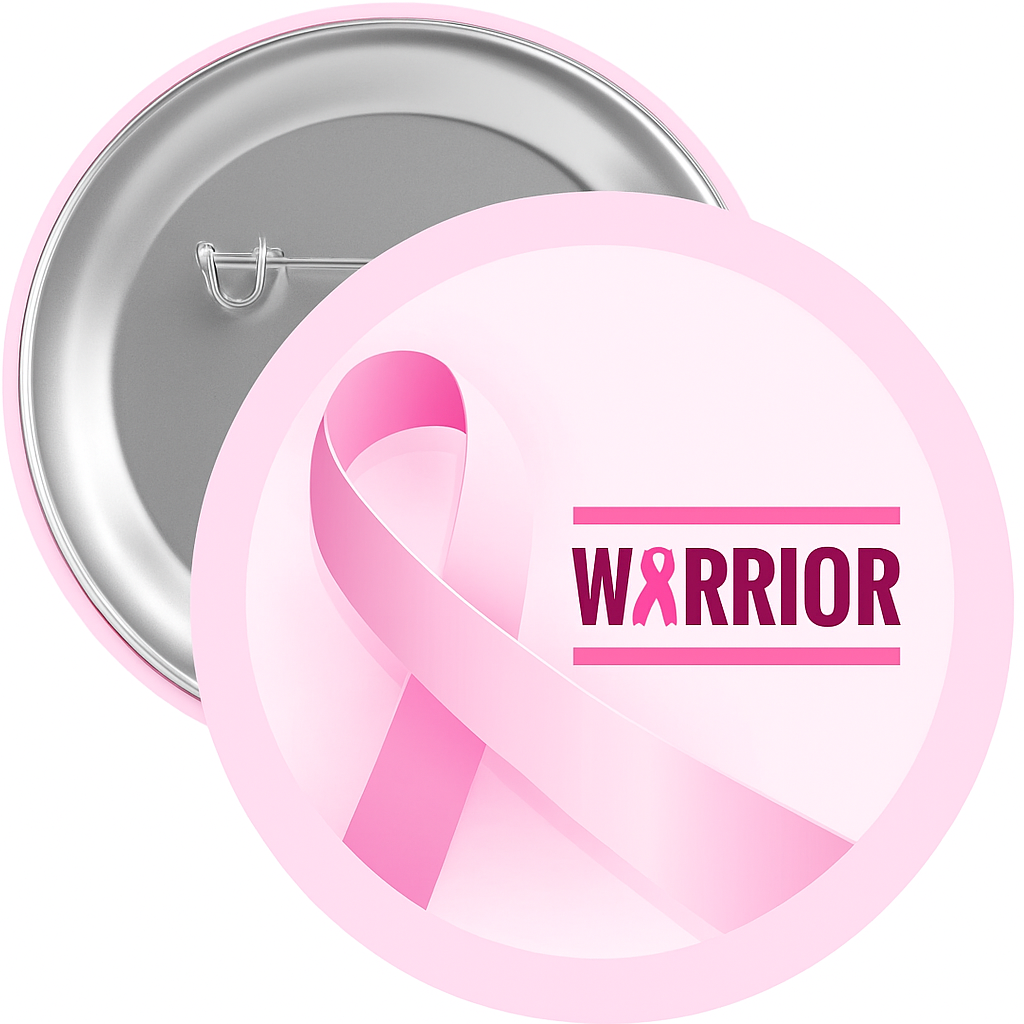 Breast Cancer Warrior Pin Back Button
