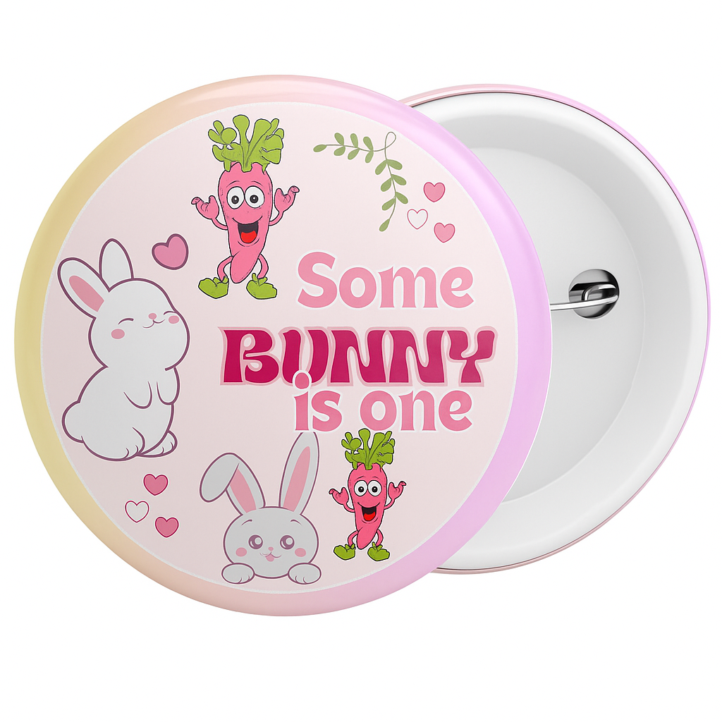 Bunny Themed 1st birthday Badge Pin