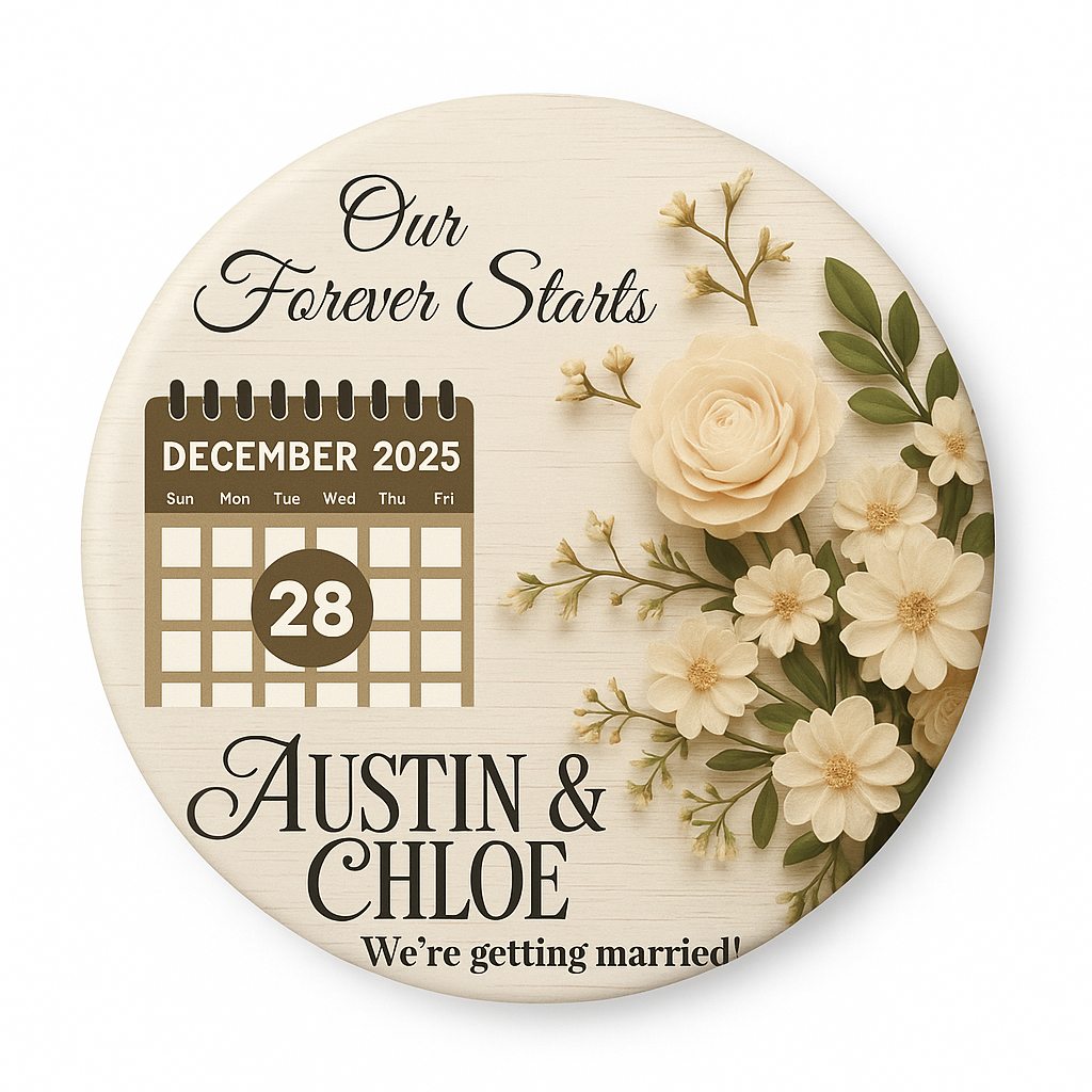 Save the Date customizable calendar key chain