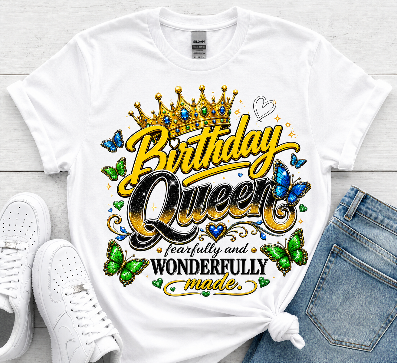 Birthday Queen | Fearfully and Wonderfully Made Christian Graphic Tee