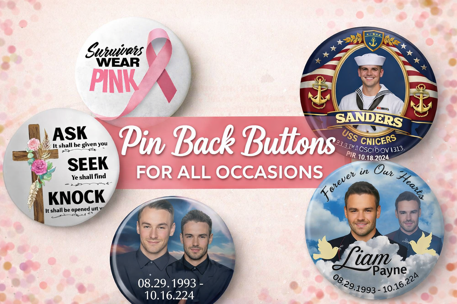 PIN BACK BUTTONS