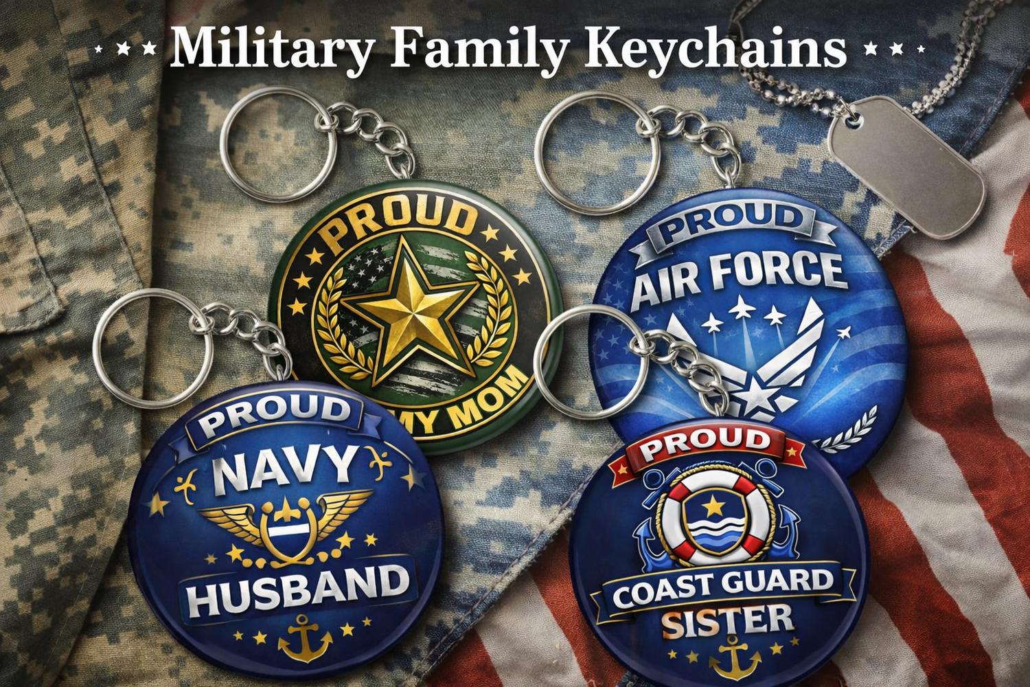MILITARY FAMILY KEYCHAINS
