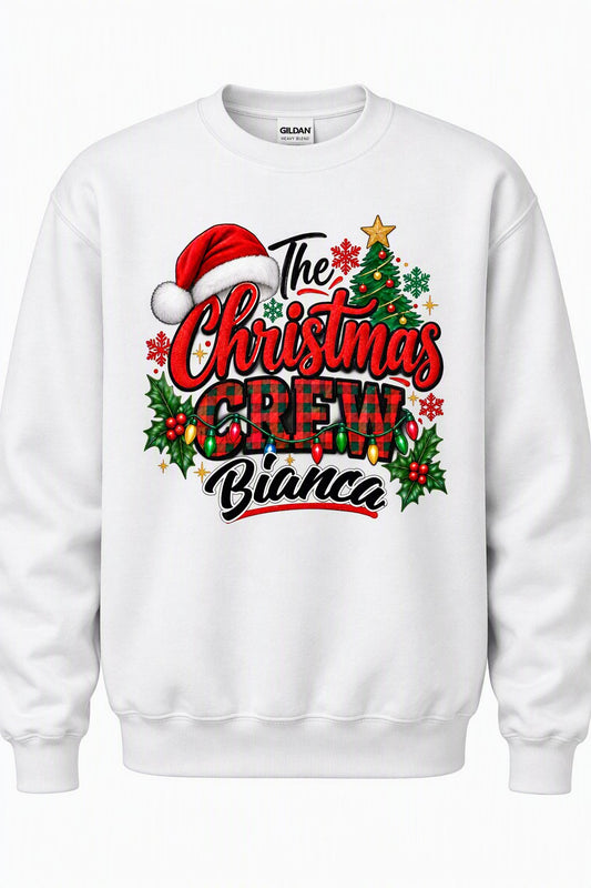 Personalized The Christmas Crew Sweatshirt – Custom Name Holiday Sweatshirt