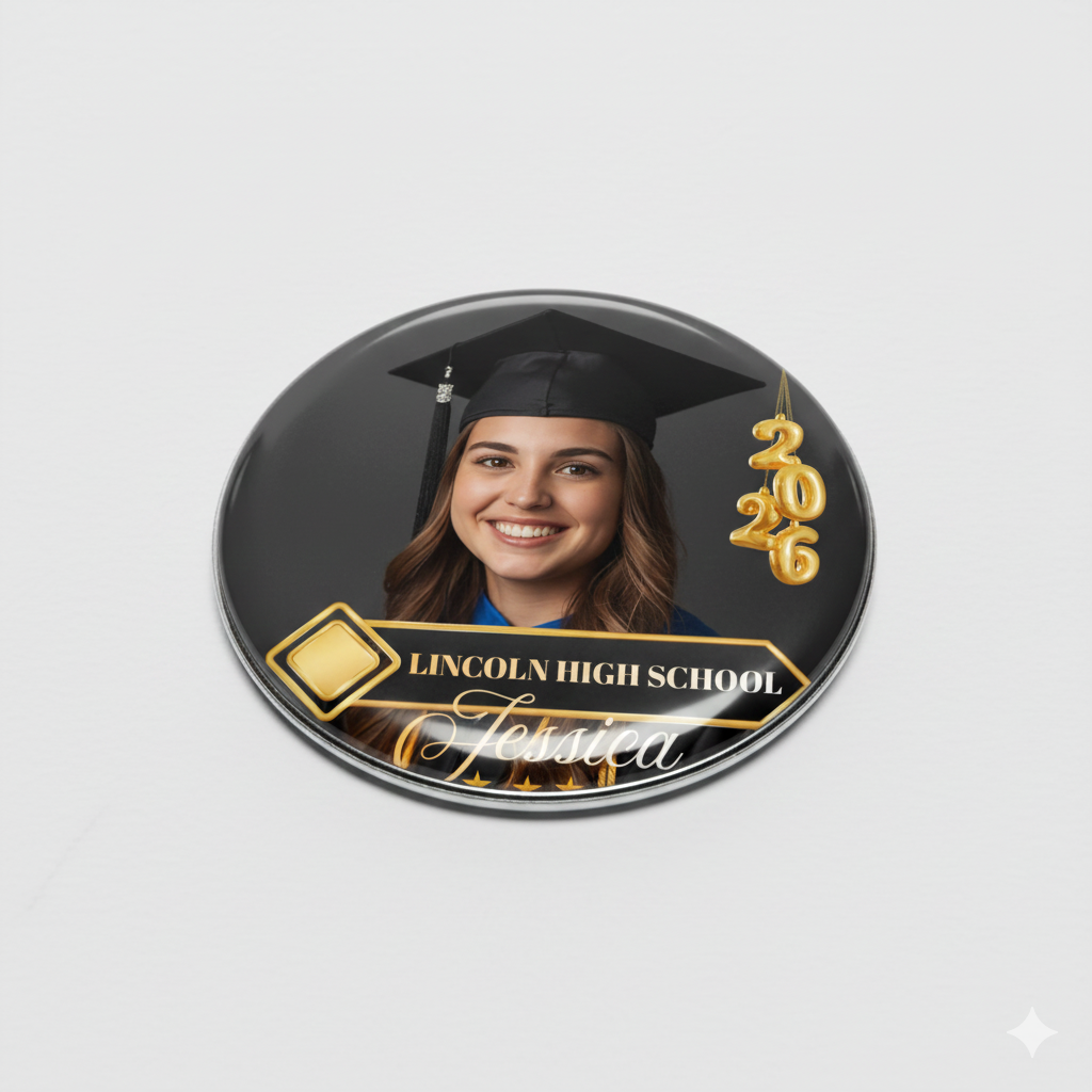 Graduation Pin Back Buttons | Grad Party Favor