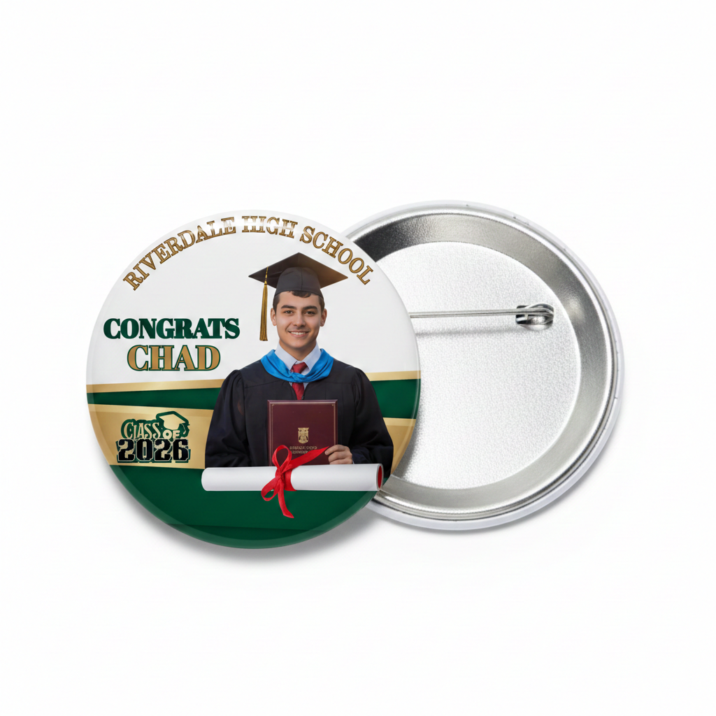 Graduation Pin Back Buttons | Grad Party Favor