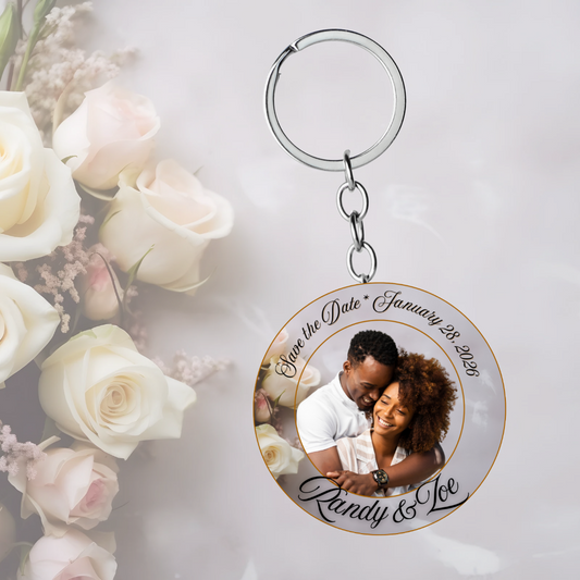 Save the Date customizable Photo key chain