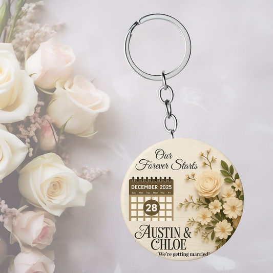 Save the Date customizable calendar key chain