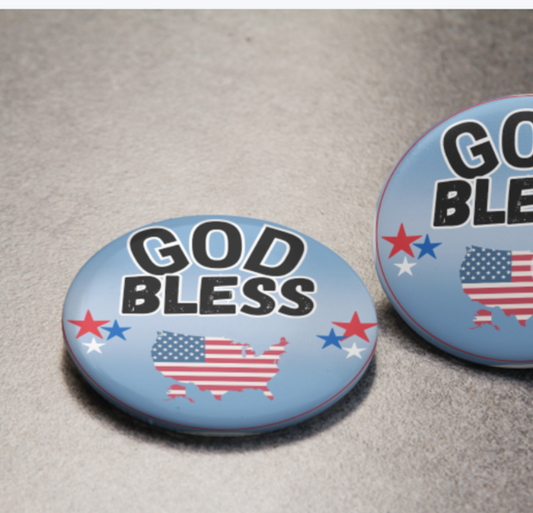 God Bless America button pin