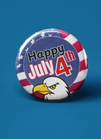 Happy July 4th button pin