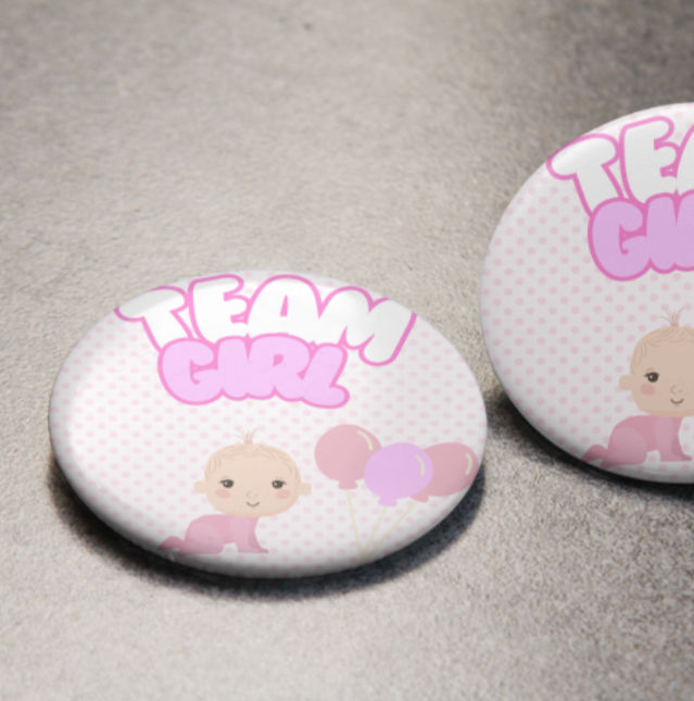 Polka dot Baby shower pins