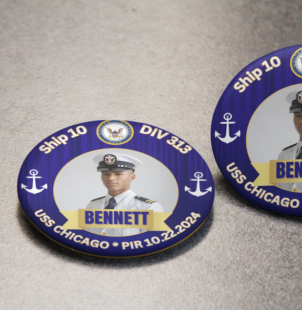Navy graduation button pin
