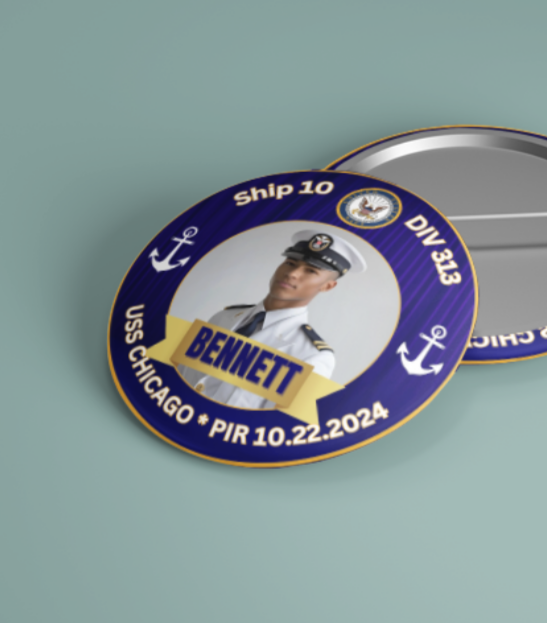 Navy graduation button pin