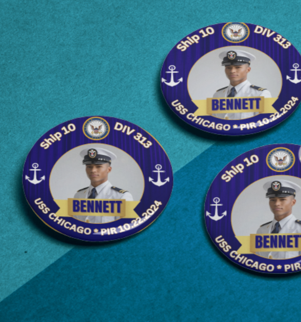 Navy graduation button pin