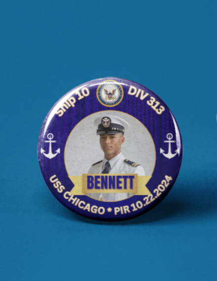 Navy graduation button pin