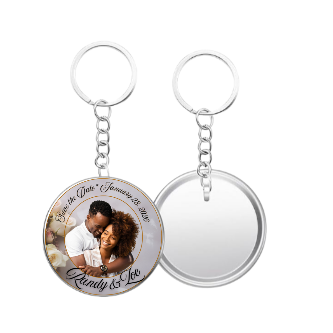 Save the Date customizable Photo key chain