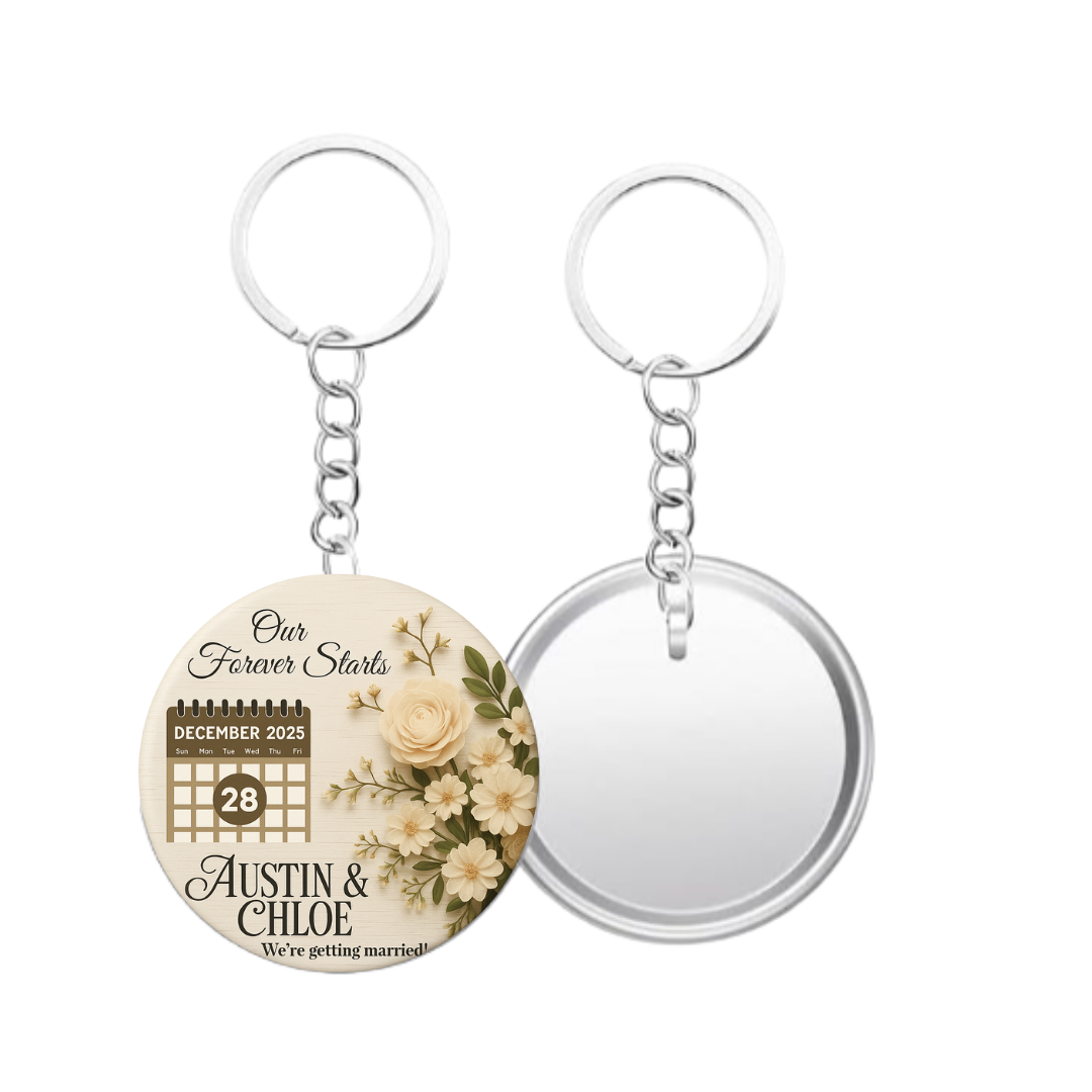 Save the Date customizable calendar key chain