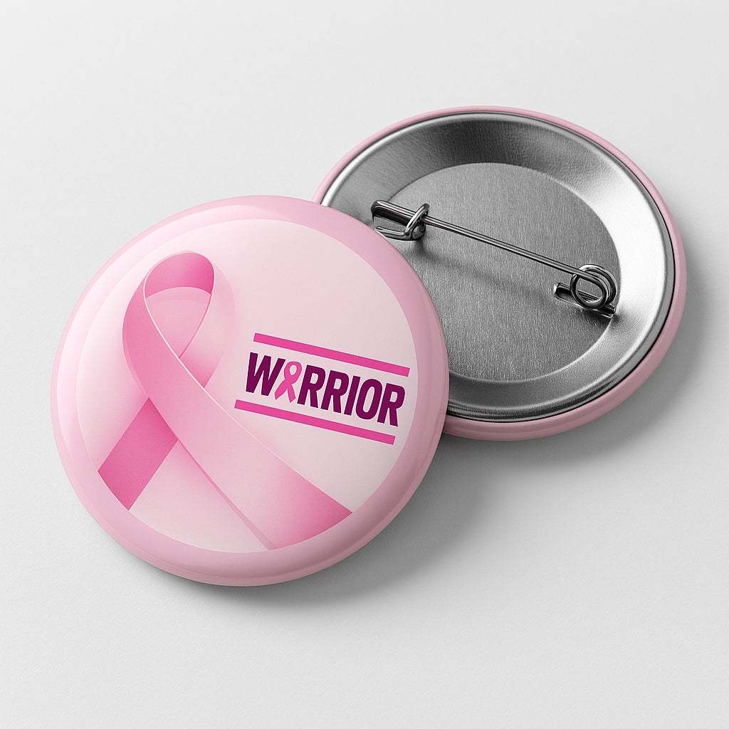 Breast Cancer Warrior Pin Back Button