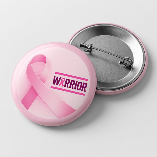 Breast Cancer Warrior Pin Back Button