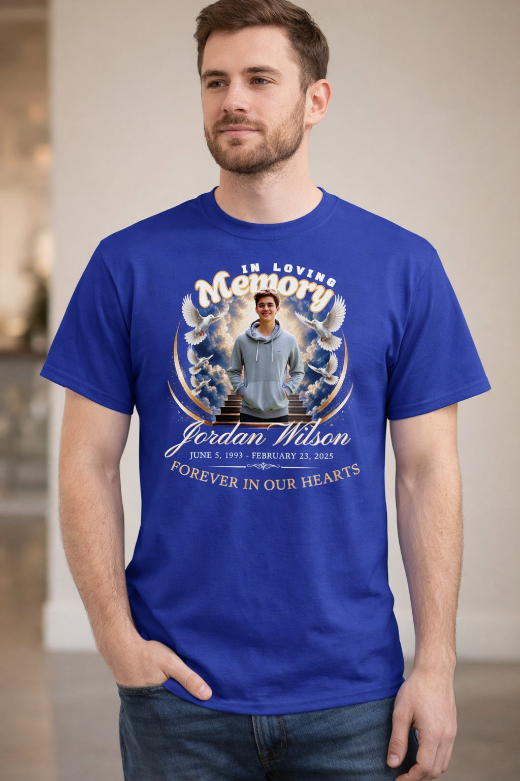 Heaven's Staircase RIP Memorial T-Shirt | In Loving Memory Tribute Tee