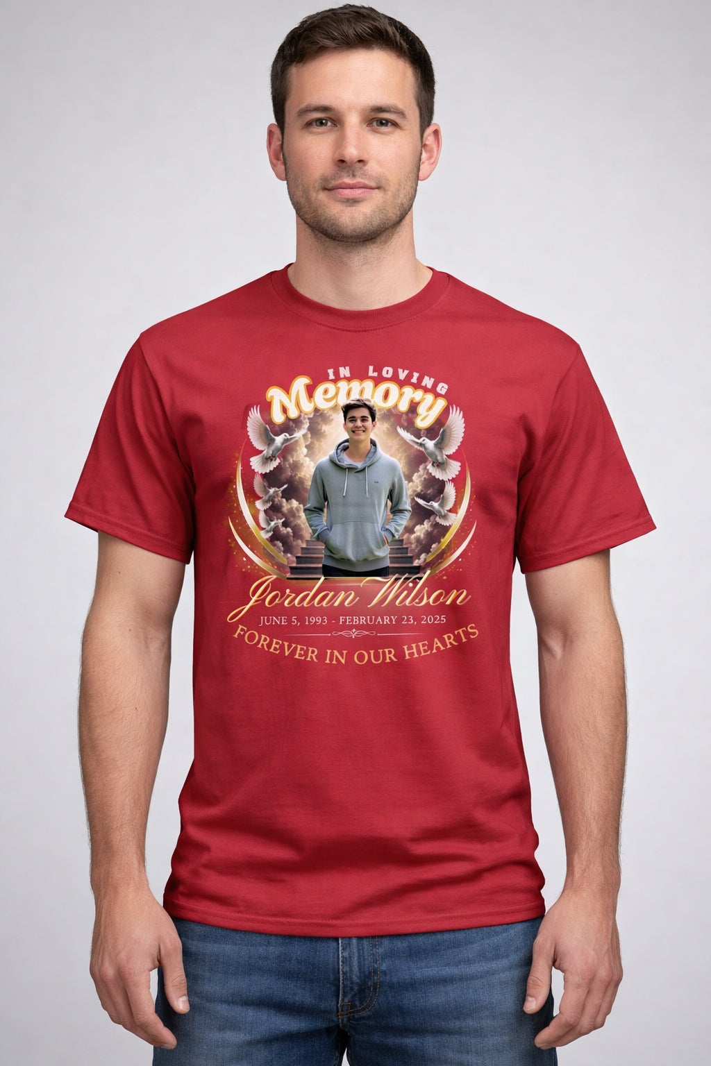 Heaven's Staircase RIP Memorial T-Shirt | In Loving Memory Tribute Tee