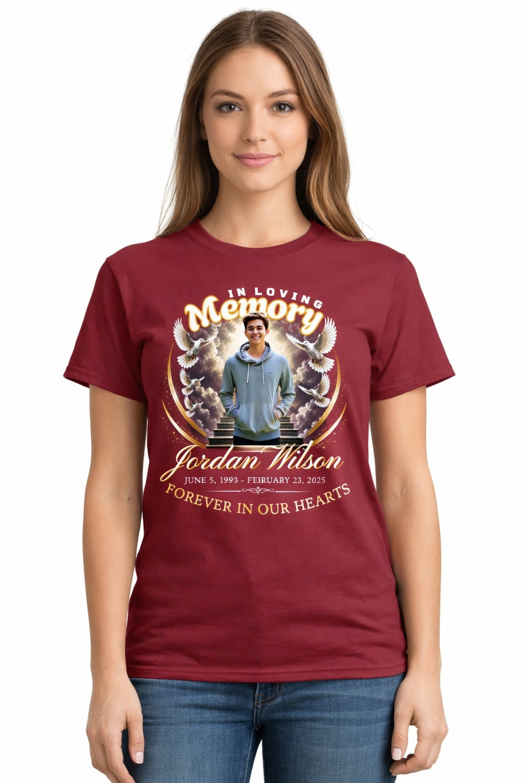Heaven's Staircase RIP Memorial T-Shirt | In Loving Memory Tribute Tee