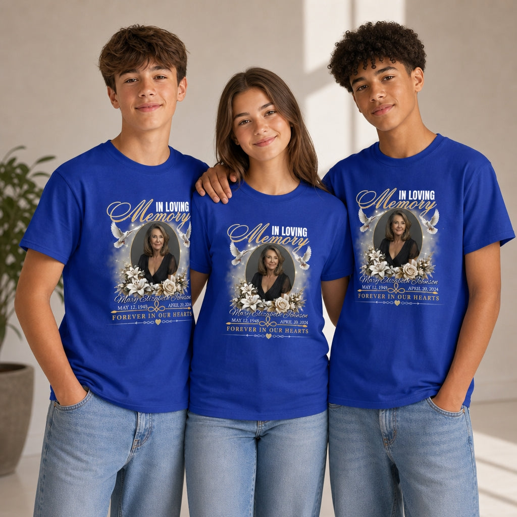 Garden Memorial T-Shirt | In Loving Memory Floral Remembrance Tee