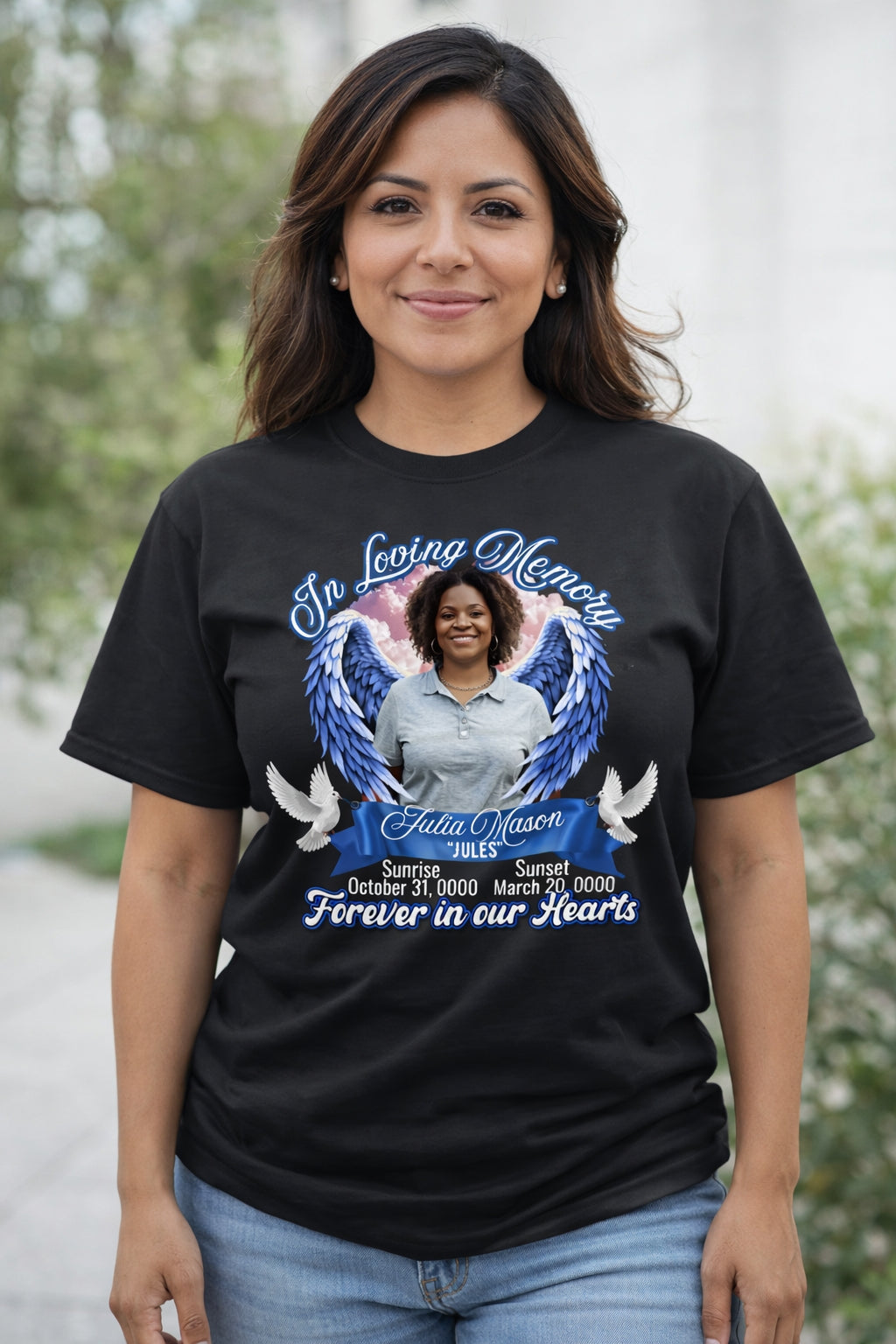 Angel Wings Memorial T-Shirt | Customizable In Loving Memory Tee