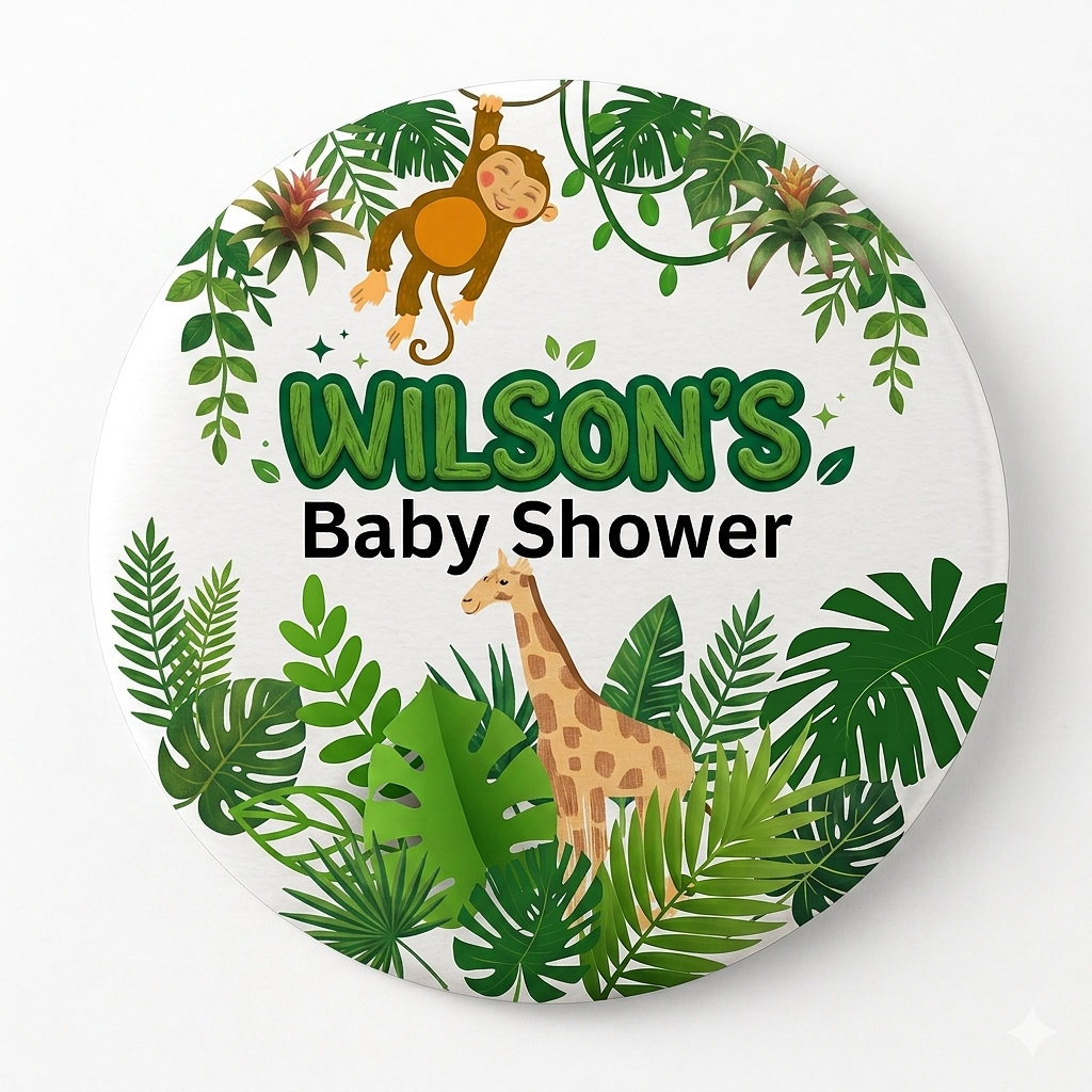 Customizable name baby shower pin
