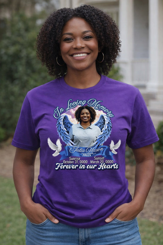 Angel Wings Memorial T-Shirt | Customizable In Loving Memory Tee