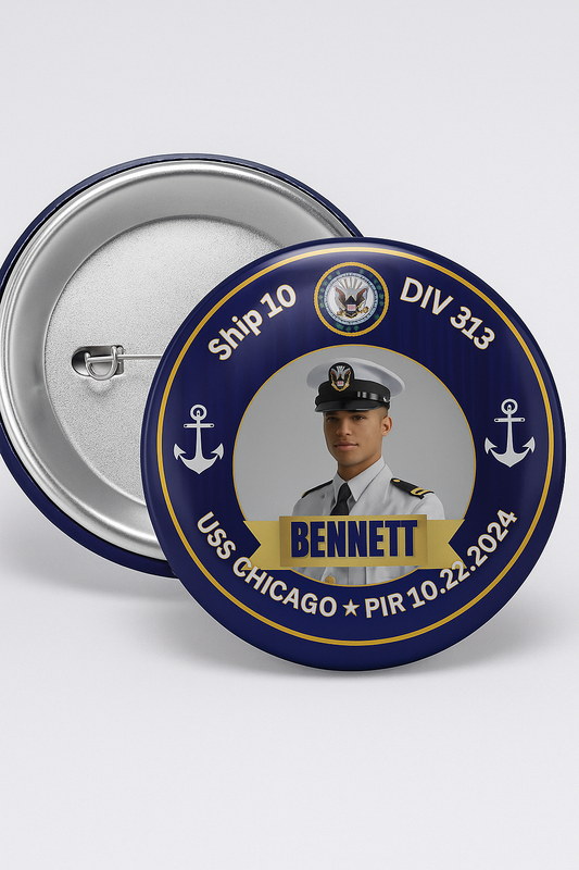 Navy graduation button pin