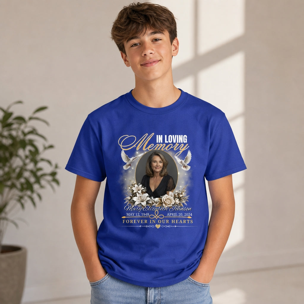 Garden Memorial T-Shirt | In Loving Memory Floral Remembrance Tee