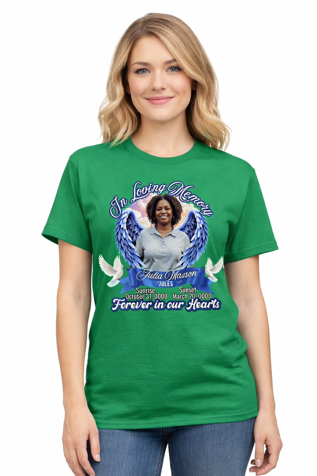 Angel Wings Memorial T-Shirt | Customizable In Loving Memory Tee