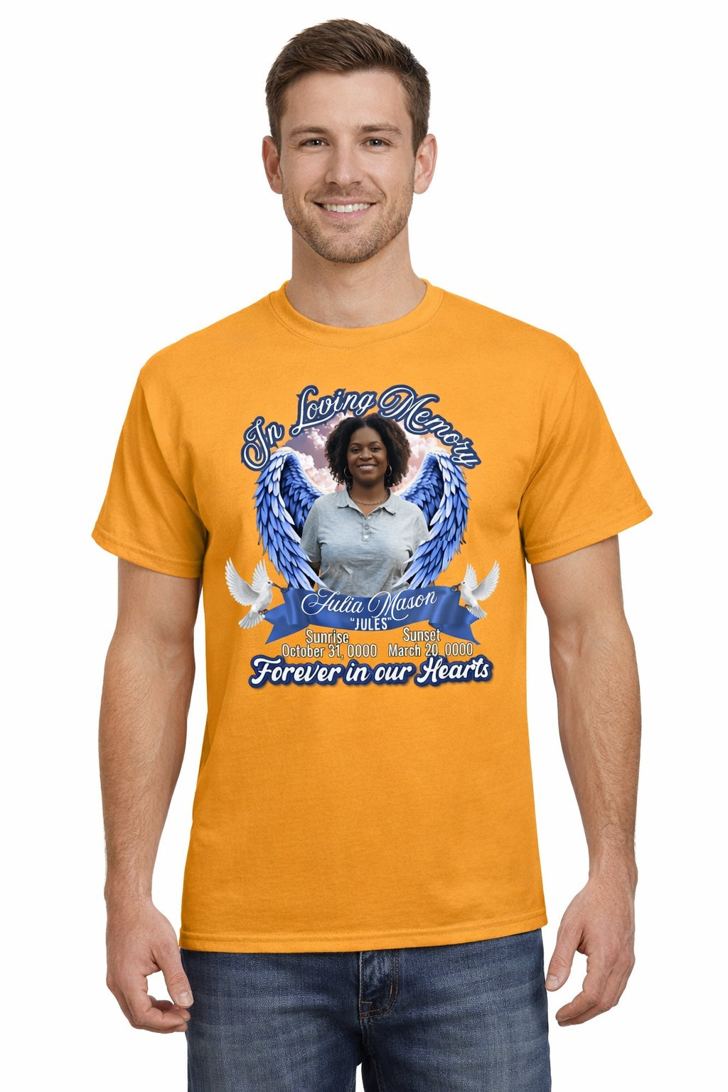 Angel Wings Memorial T-Shirt | Customizable In Loving Memory Tee