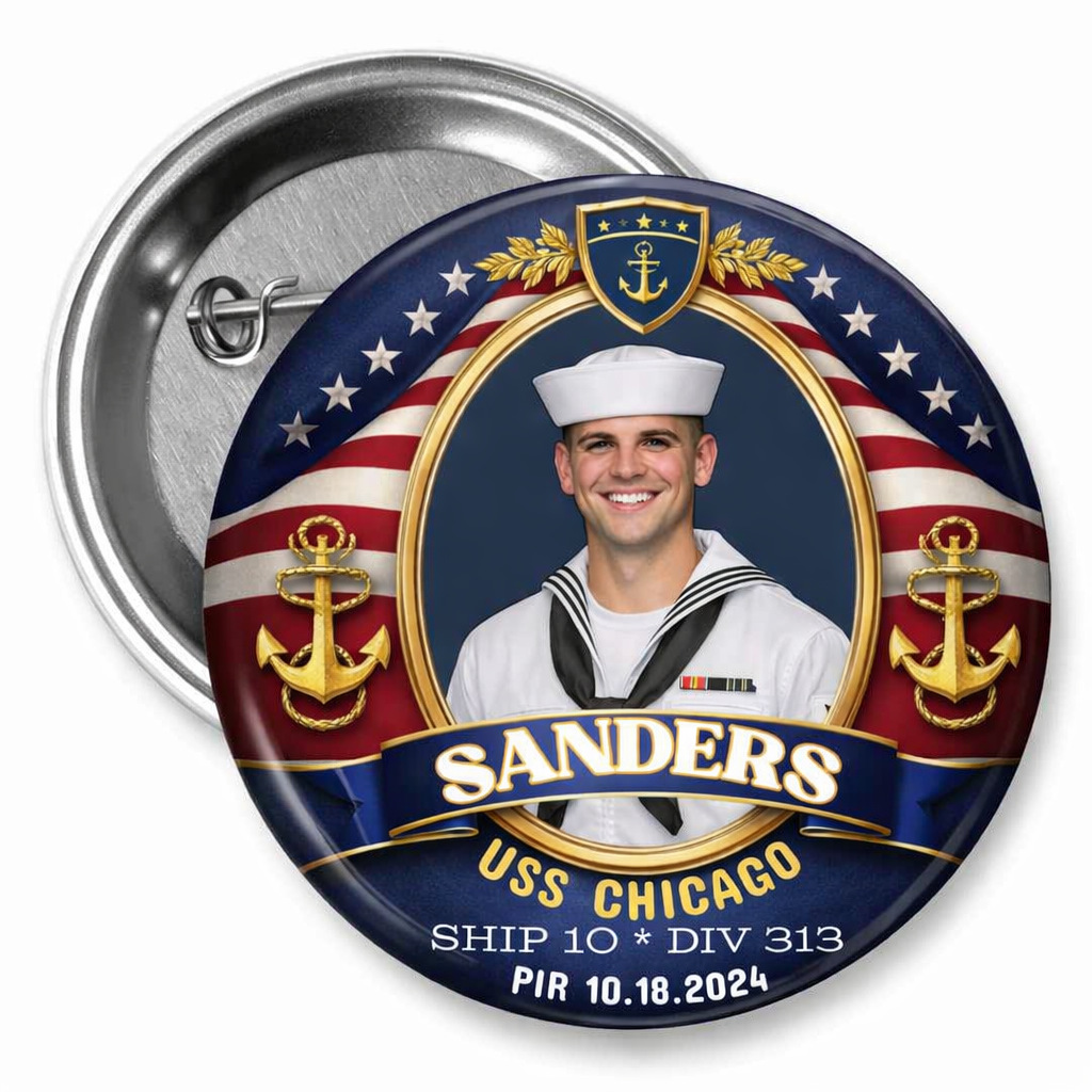 Navy graduation button pin