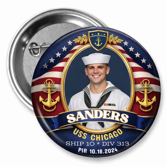 Navy graduation button pin