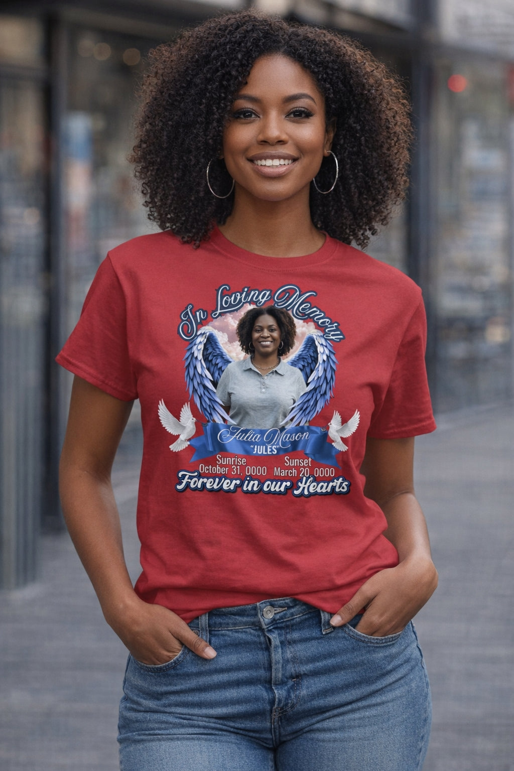 Angel Wings Memorial T-Shirt | Customizable In Loving Memory Tee